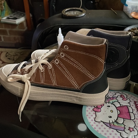 Size 10 men…Converse Chuck 70 High Cozy Granola - Brindle Brown Steel - Picture 2 of 3